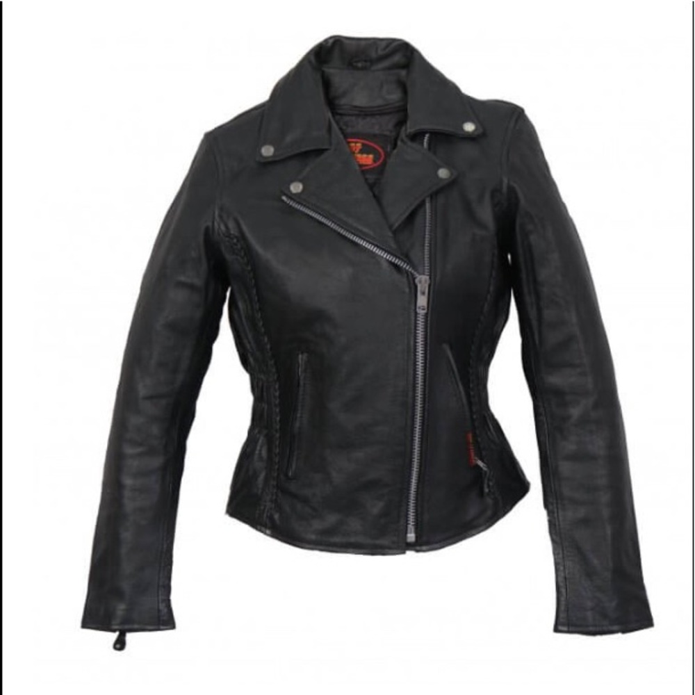 Hot Leathers black leather biker jacket